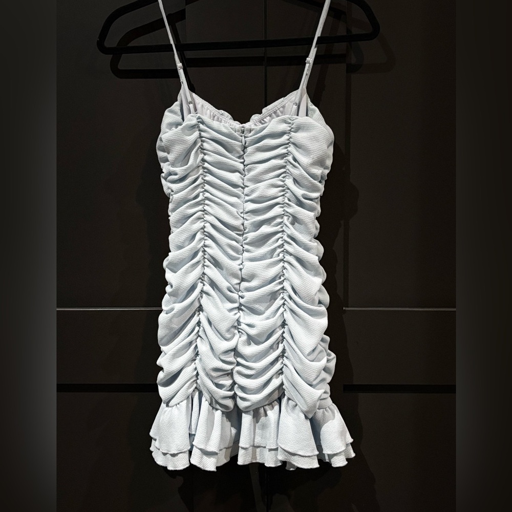 Lucy in the Sky Blue Ruched Sweetheart Mini Dress Sz XS (or 0) NWOT - Picture 7 of 9